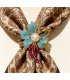 XSB258 - Vintage High-End Imitation Turquoise Iris Flower Pearl Brooch